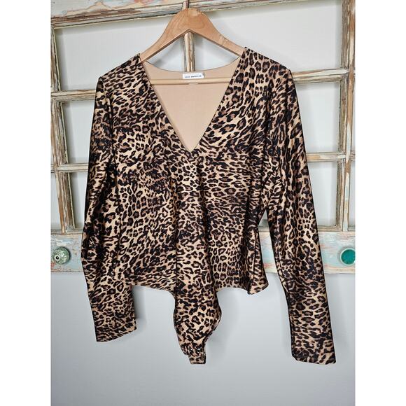 Good American Compression Thong Bodysuit Leopard Cheetah Size 2X - Picture 2 of 8